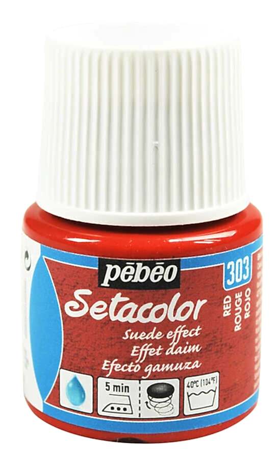 Pebeo Setacolor Opaque Suede Effect 45 Ml Red