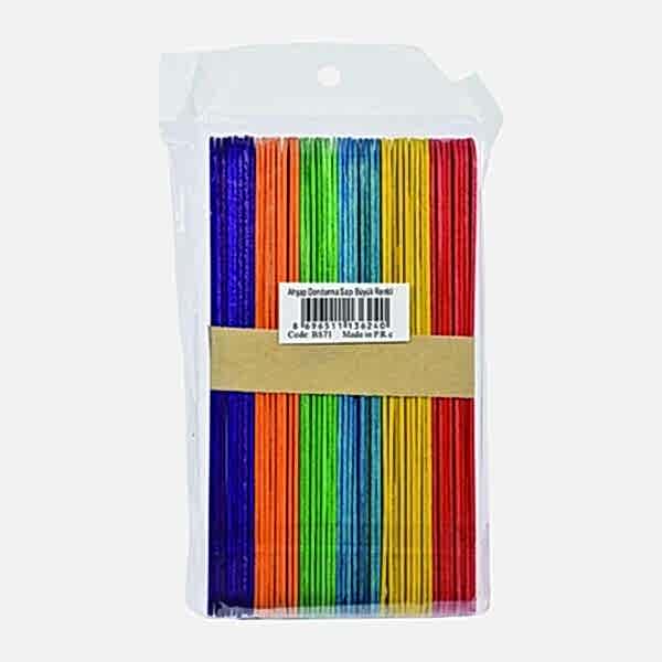 Südor Ahşap Renkli Büyük Dondurma Çubuğu 50 Li