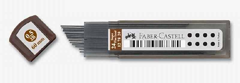 Faber-Castell Süper Fine Min 0.5 Mm 2B 60 Mm (24 Min/Tüp)
