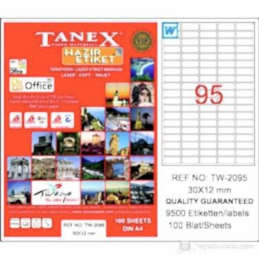 Tanex Tw-2095 30x12 Mm Laser Etiket 100 Adet