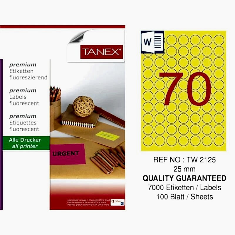 Tanex Tw-2125 25 Mm Laser Etiket 100 Adet