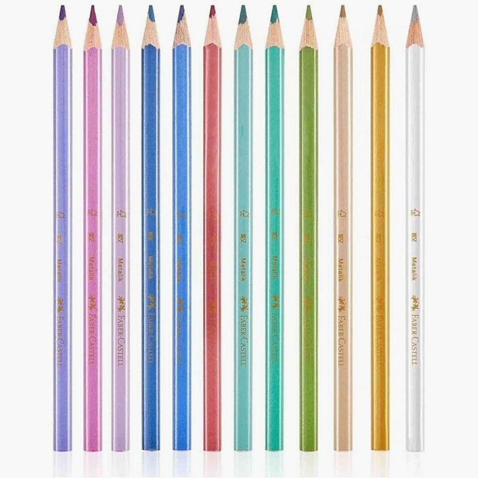 Faber-Castell Üçgen Boya Kalemi Metalik 12 Li