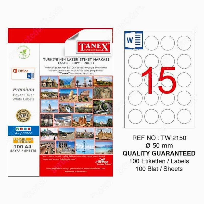 Tanex Tw-2150 50 Mm Laser Etiket 100 Adet