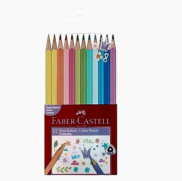Faber Castell Üçgen Boya 12 Pastel Renk