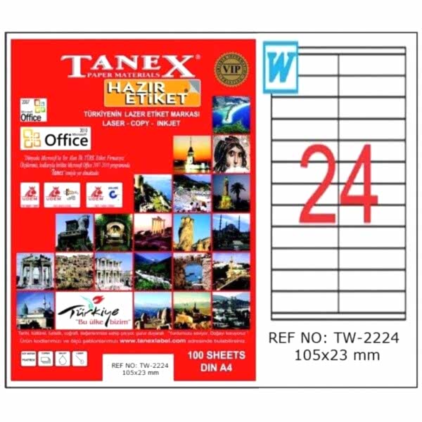 Tanex Tw-2224 105x23 Mm Laser Etiket 100 Adet