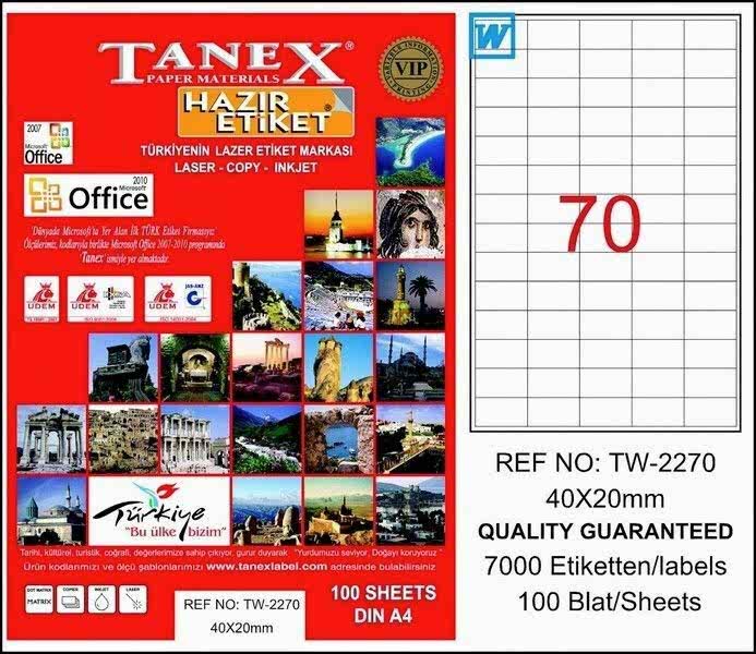 Tanex Tw-2270 40x20 Mm Laser Etiket 100 Adet