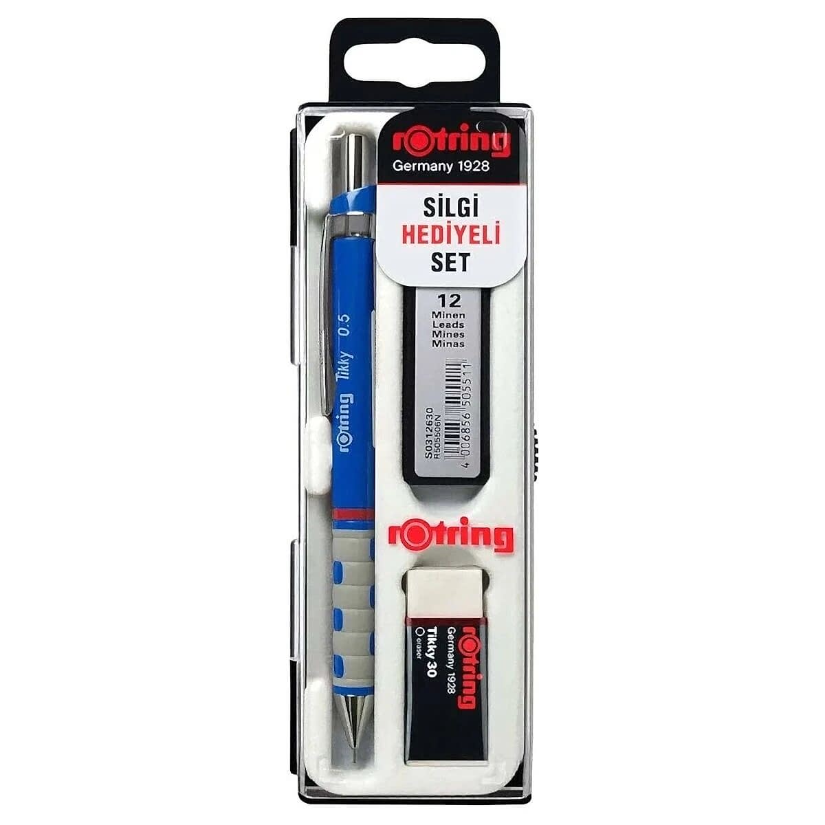 Rotring Tikky Min Silgi 3 Lü Okul Seti 0.5 Mavi