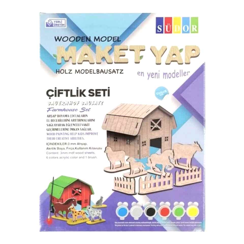 Südor Ahşap Maket Çiftlik Boyama Seti Büyük