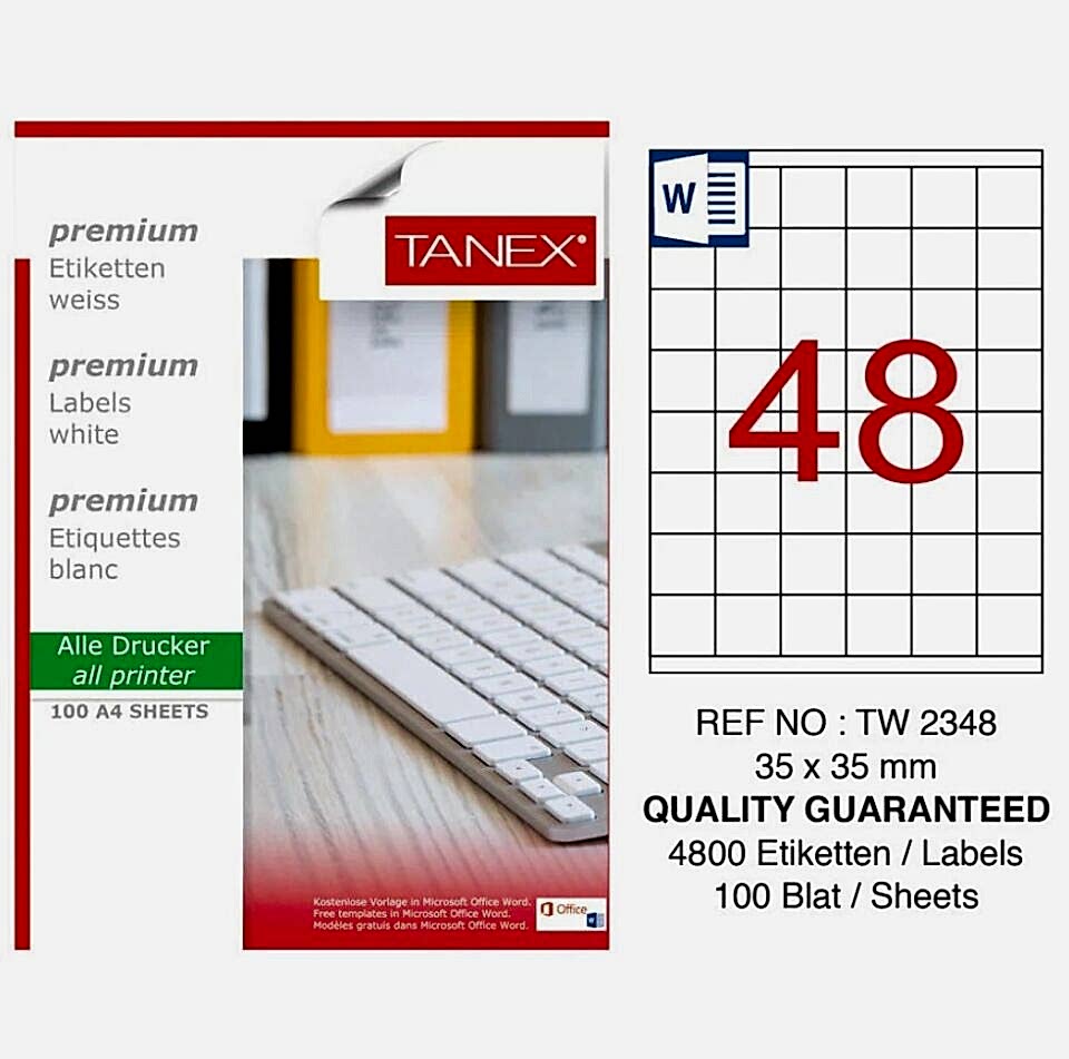 Tanex Tw-2348 35x35 Mm Laser Etiket 100 Adet