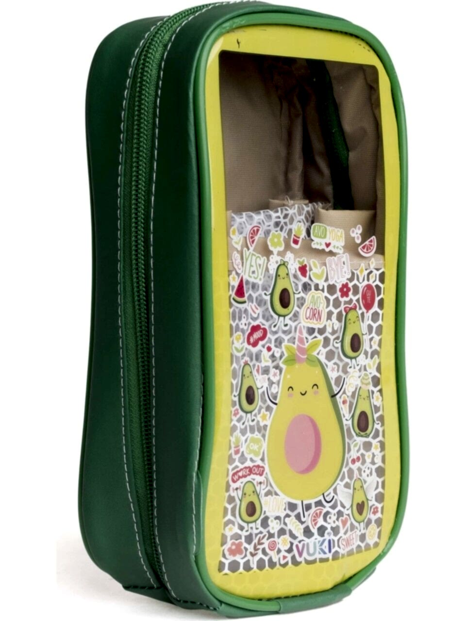 Vuki Astarlı Büyük Boy Kalem Çantası Avokado