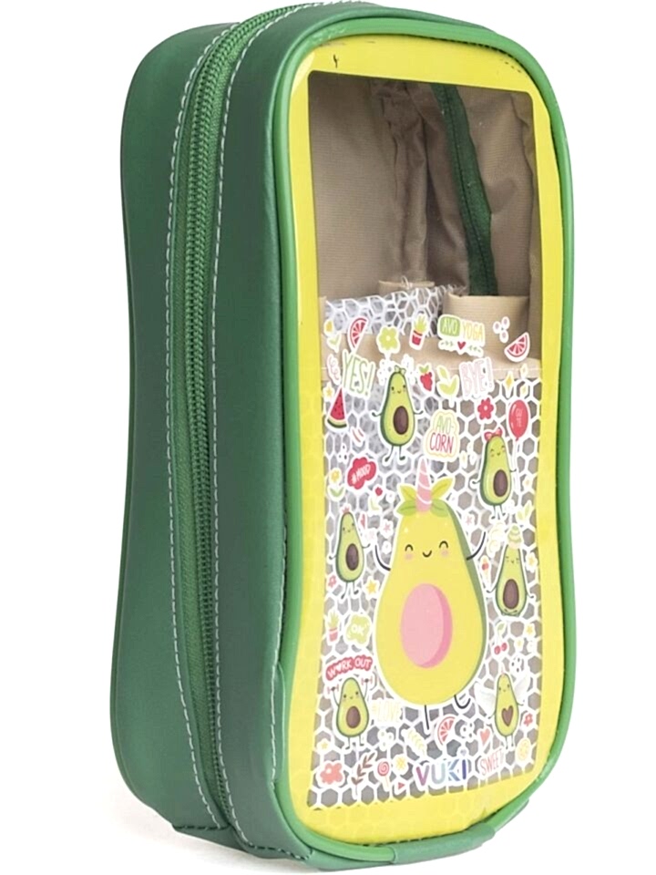 Vuki Astarlı Büyük Boy Kalem Çantası Avokado