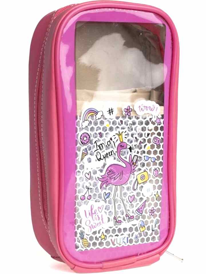 Vuki Astarlı Büyük Boy Kalem Çantası Flamıngo
