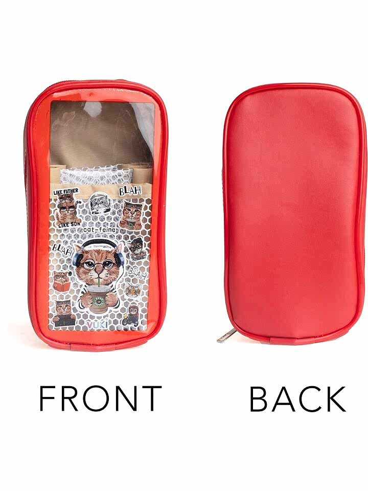 Vuki Astarlı Büyük Boy Kalem Çantası Kedi