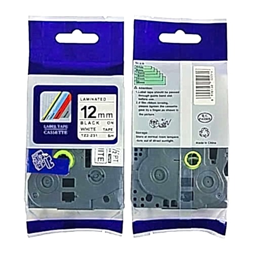 Brother Tz-Tape 12 Mm Beyaz Üzerine Siyah