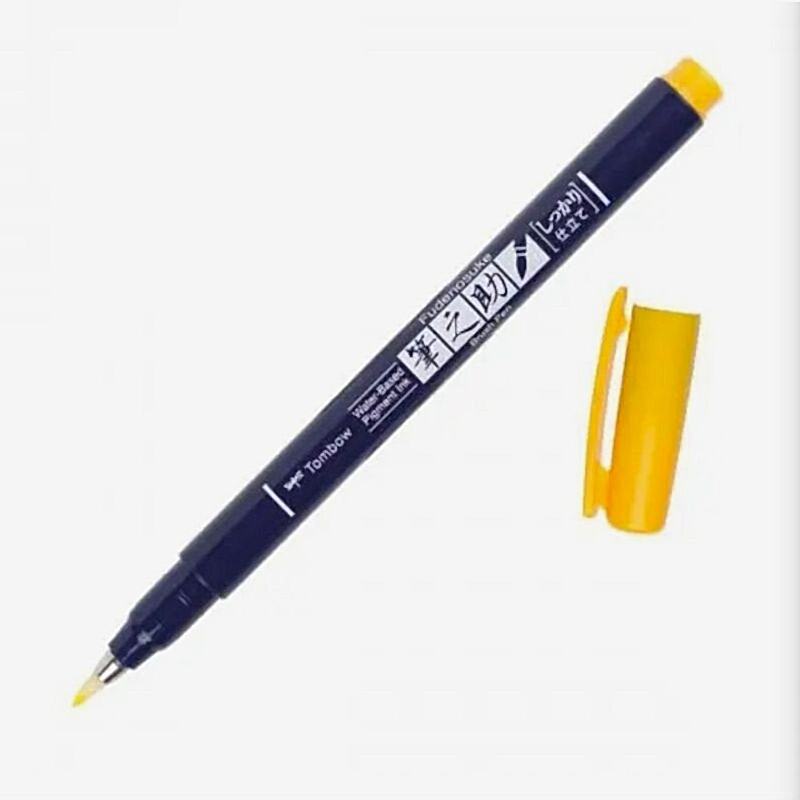 Tombow Fudenosuke Colors Sert Fırça Uçlu Çizim & Kaligrafi Kalemi Sarı 03