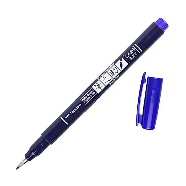 Tombow Fudenosuke Colors Sert Fırça Uçlu Çizim & Kaligrafi Kalemi Mor 18