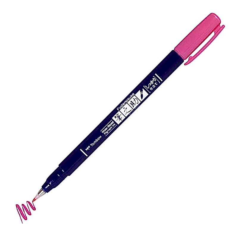Tombow Fudenosuke Colors Sert Fırça Uçlu Çizim & Kaligrafi Kalemi Pembe 22