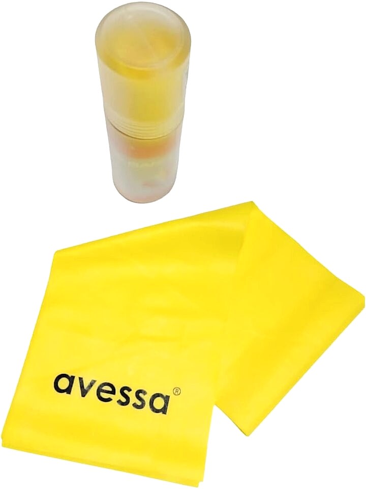 Avessa Pilates Bandı Tüp Yumuşak Direnç Sarı 1500x15x0,30 Mm