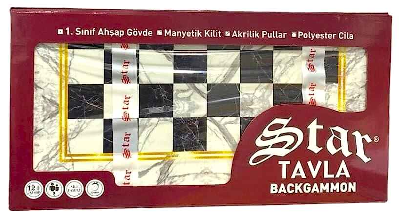 Star Mat Profil Beyaz Mermer Tavla Takımı