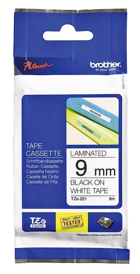 Brother Tz-Tape 9 Mm Beyaz Üzerine Siyah