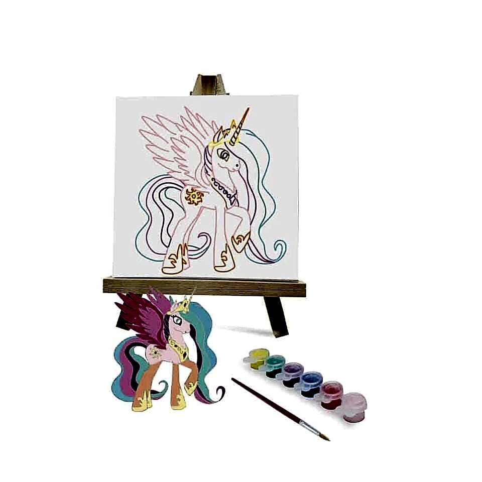 Magic Art Hobi Seti desenli 30 Cm Şövale Tuval Boya