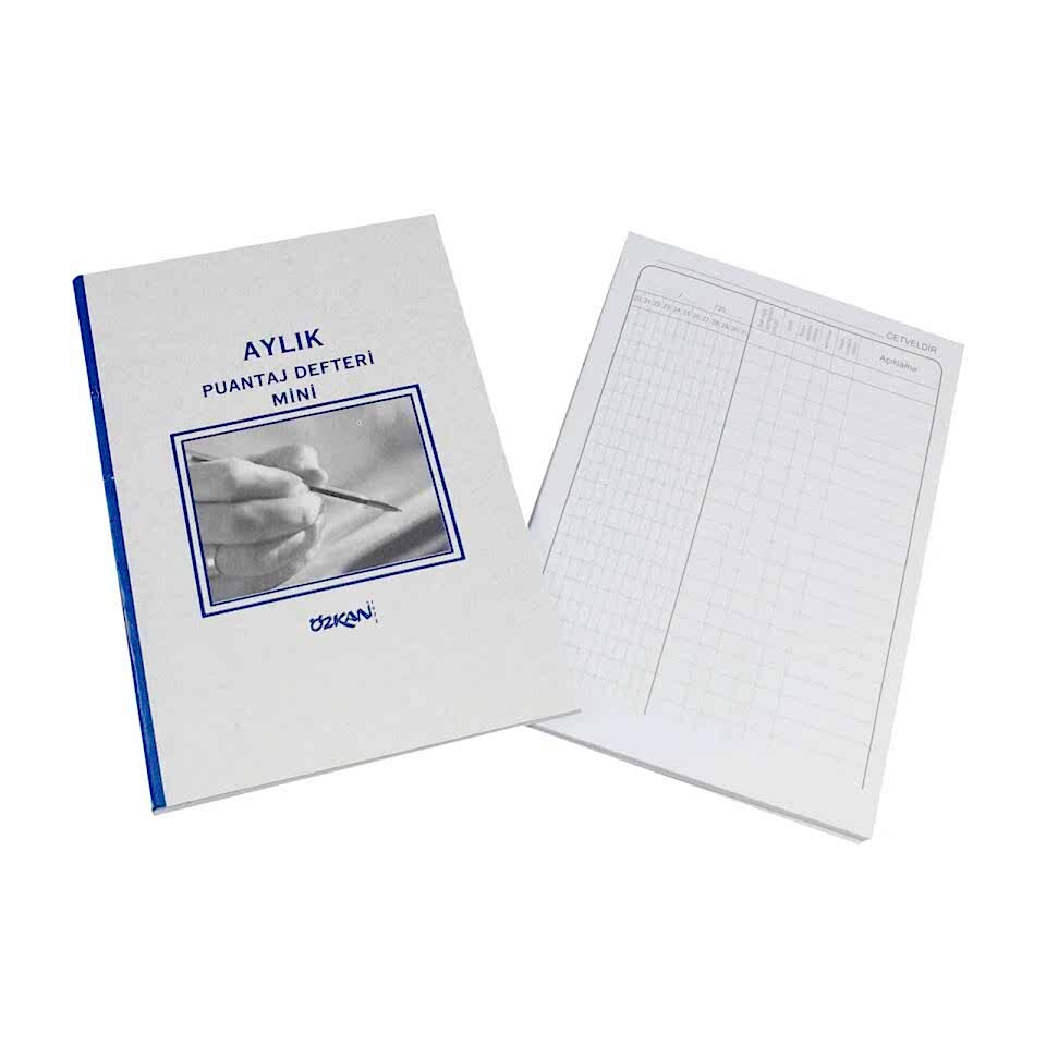 Özkan Puantaj Defteri Aylık Küçük