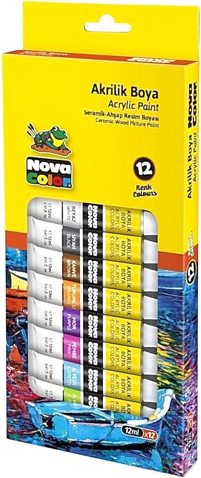 Nova Color Akrilik Boya Tup 12 Ml 12 Li
