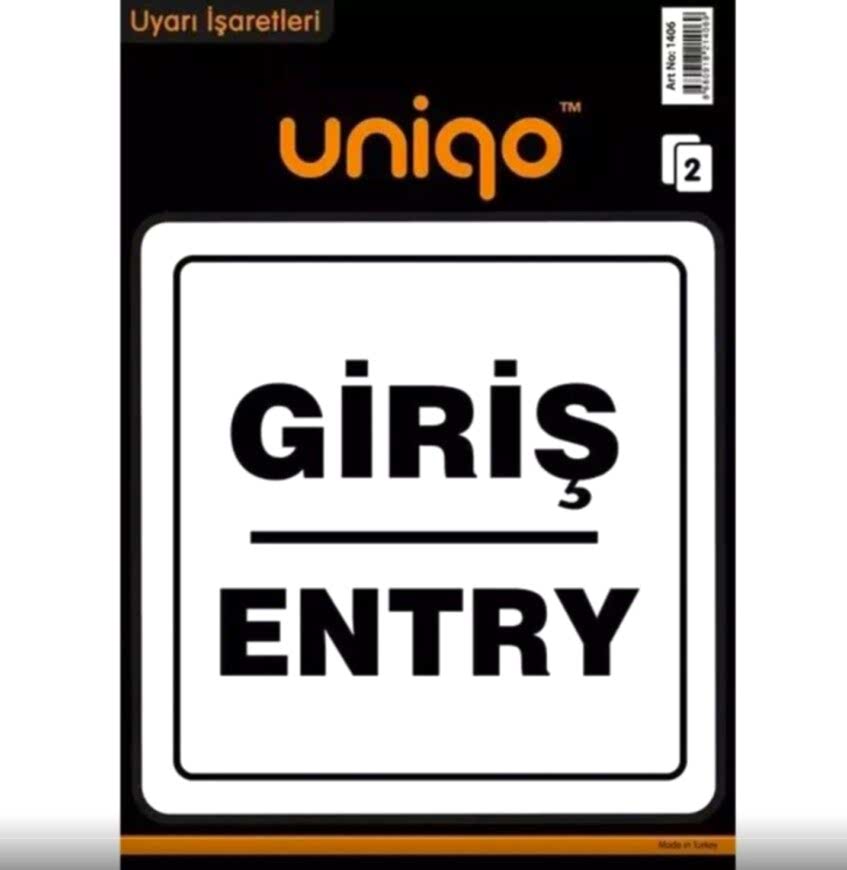 Crea Etiket Unıqo Uyarı Etiketi - Giriş/Entry