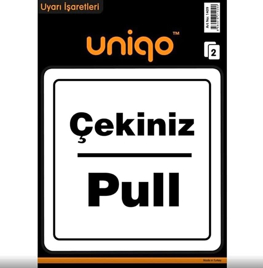 Crea Etiket Unıqo Uyarı Etiketi - Çekiniz/Pull