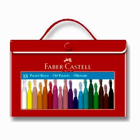Faber-Castell Plastik Çantalı Tutuculu Pastel Boya 18 Renk