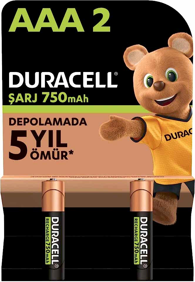 Duracell Pil Şarjlı 2 Li AAA İnce Kalem 750 Mah